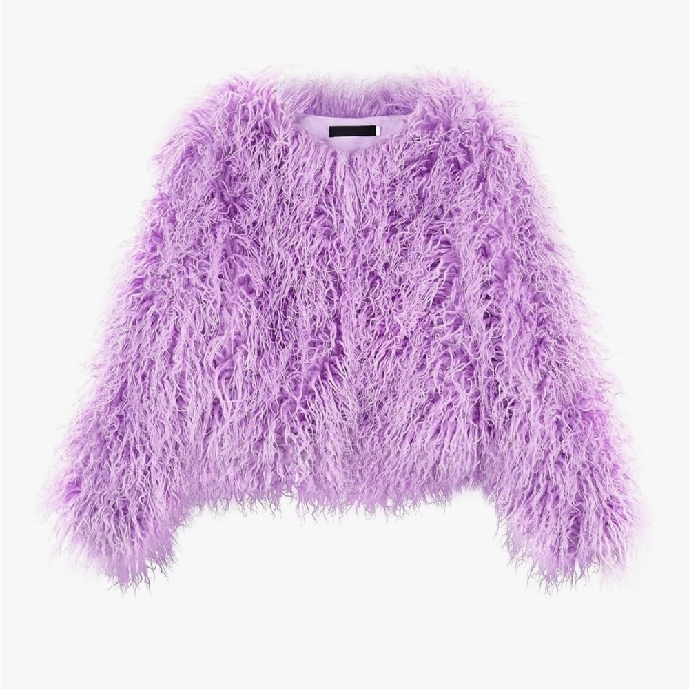 Women’s Purple Faux Fur Jacket